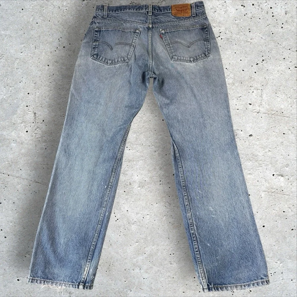 Vtg Levis 505 Jeans Measure‎ 36x32 90s Light Wash Straight Relaxed Denim